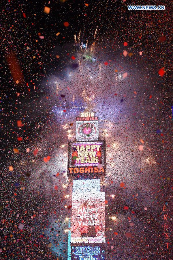 U.S.-NEW YORK-TIMES SQUARE-NEW YEAR CELEBRATION