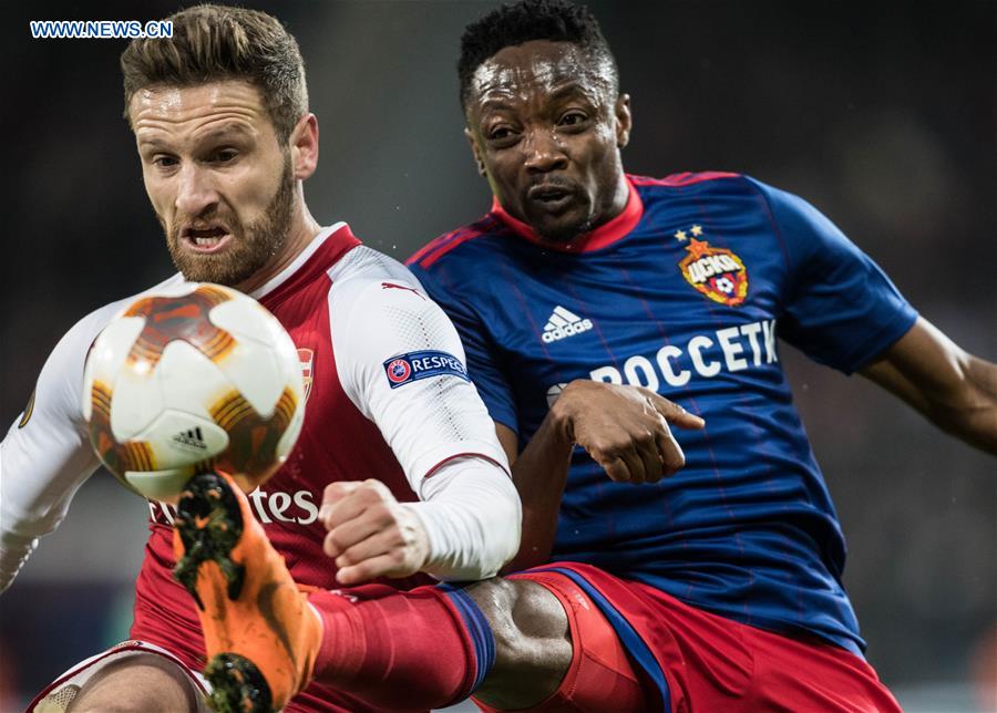 (SP)RUSSIA-MOSCOW-SOCCER-UEFA EUROPA LEAGUE-QUARTERFINAL-CSKA VS ARSENAL