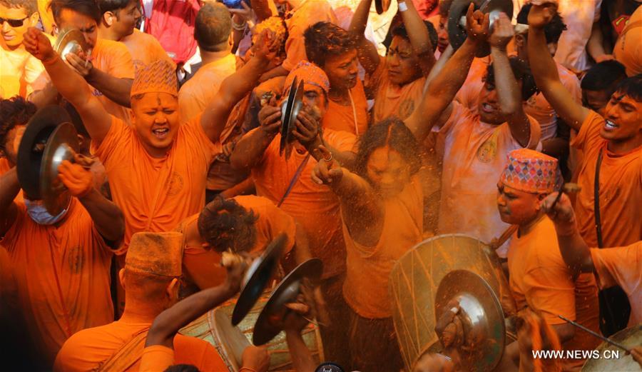 NEPAL-BHAKTAPUR-SINDOOR JATRA FESTIVAL