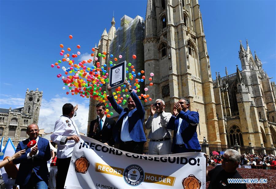 SPAIN-LEON-BIGGEST CECINA-GUINNESS-RECORD