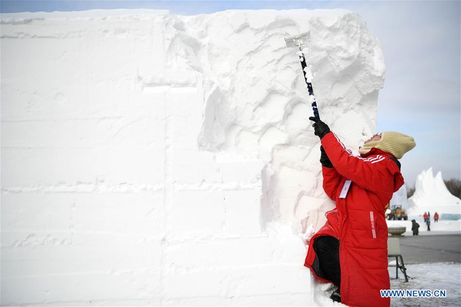 CHINA-HARBIN-COLLEGE STUDENTS-SNOW SCULPTURE COMPETITION (CN)