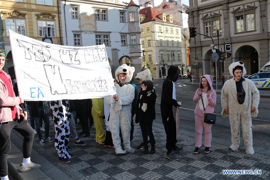 CZECH REPUBLIC-PRAGUE-STUDENTS-CLIMATE CHANGE-PROTEST