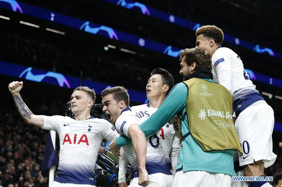 (SP)BRITAIN-LONDON-FOOTBALL-CHAMPIONS LEAGUE-QUARTERFINAL-TOT HOTSPUR VS MAN CITY 