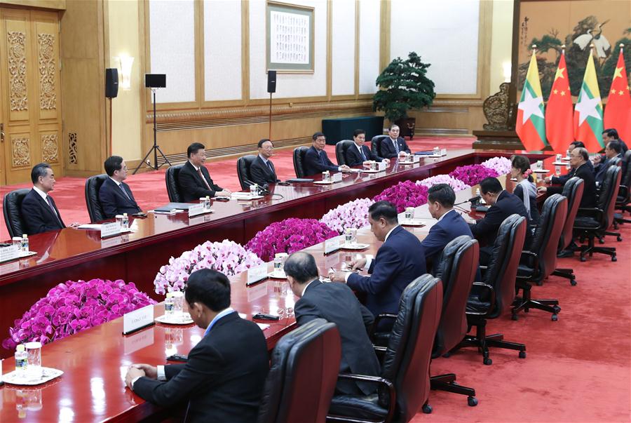 (BRF)CHINA-BEIJING-BELT AND ROAD FORUM-XI JINPING-MYANMAR’S STATE COUNSELOR-MEETING (CN)     