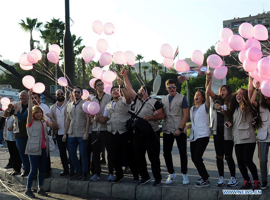 SYRIA-DAMASCUS-BREAST CANCER-AWARENESS-RALLY