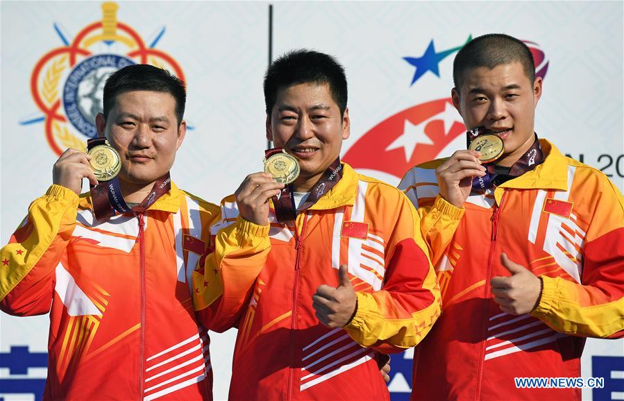 (SP)CHINA-WUHAN-7TH MILITARY WORLD GAMES-SHOOTING-MEN'S 25M MILITARY RAPID FIRE PISTOL-TEAM